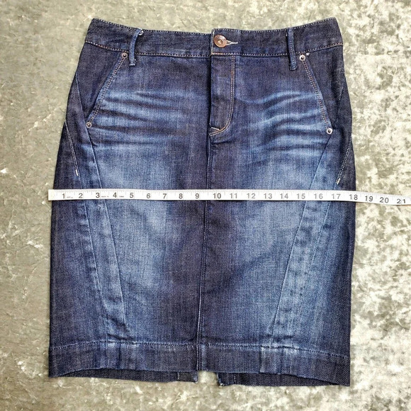 X2 Quality Denim Pencil Distressed Skirt - Picture 4 of 11